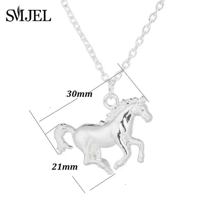 Colliers en métal motif cheval pour femmes et hommes