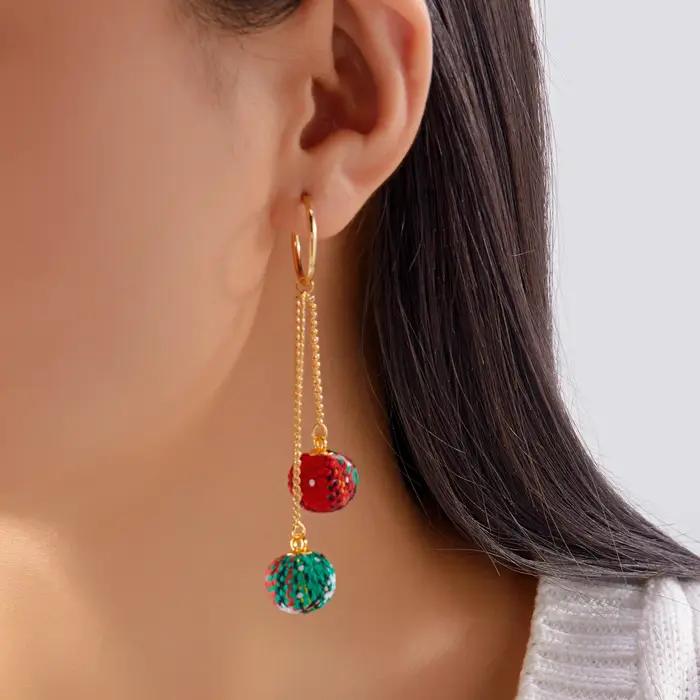 Boucles d'oreilles à pampilles de noël pour femmes