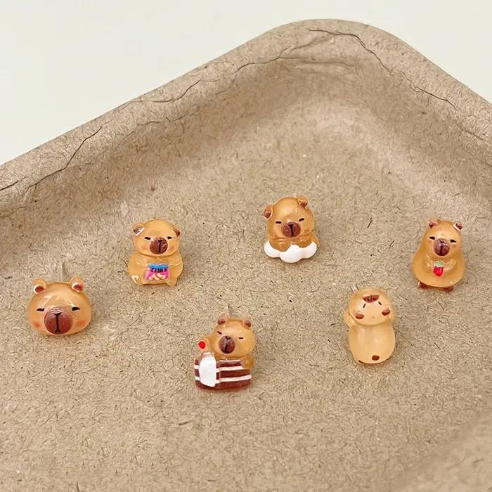 Boucles d'oreilles Capybara Kawaii en résine pour femmes et filles occasions spéciales fantaisie mode kawaii