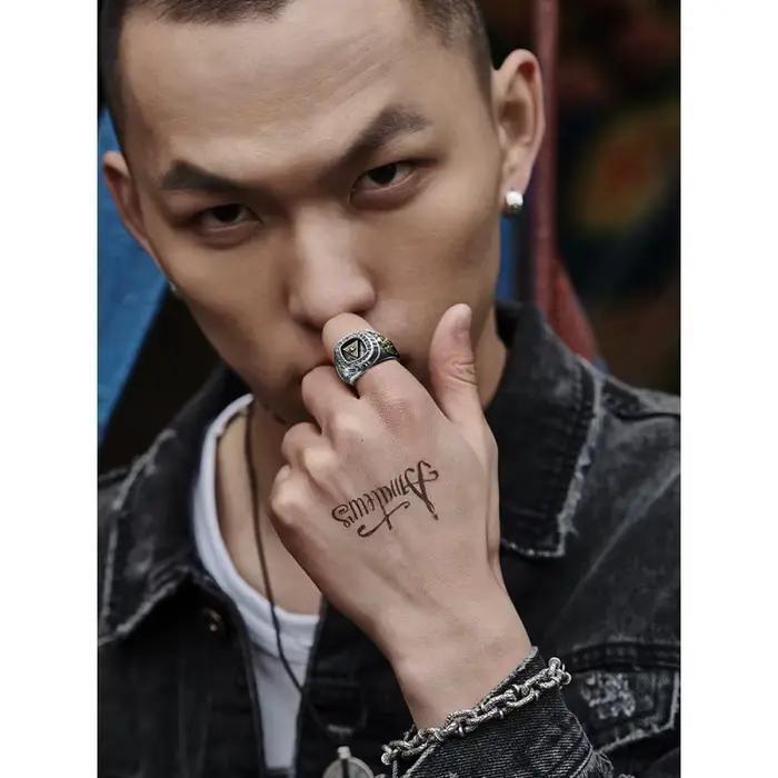 Bague en argent sterling motif Œil de Dieu style vintage pour hommes grandes occasions spéciales hip-hop modernité
