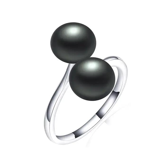 Nouvelle Arrivée 2026 – Bague Ajustable en Perle d'Eau Douce Naturelle Noire