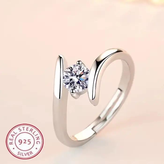 Bague en argent Sterling 925 pour femmes, Zircon Simple et généreux, luxe de haute qualité, accessoi