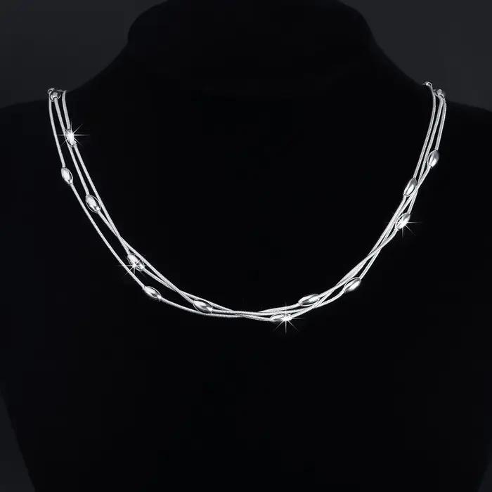 Collier de perles en argent sterling 925 pour femmes