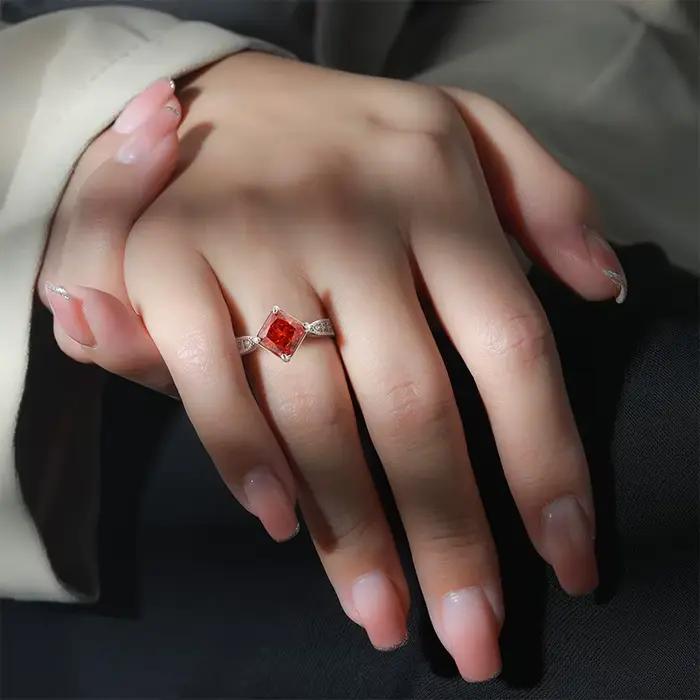 Bague en argent Sterling 925 avec fleur de glace