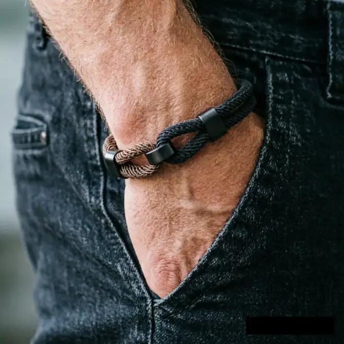 Nouveau Bracelet à fil bicolore pour hommes