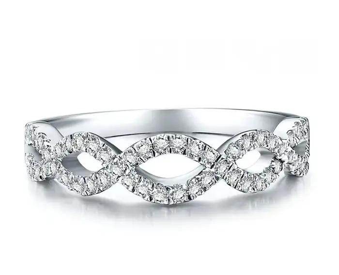 Bague de mariage en or blanc pur 18 carats 750, bague en diamant élégante, bijoux de mariage, mode c
