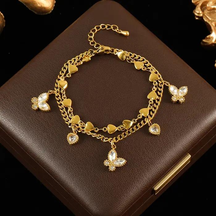 GANEMLY – Bracelet à breloques en forme de fleurs noires classiques pour femmes