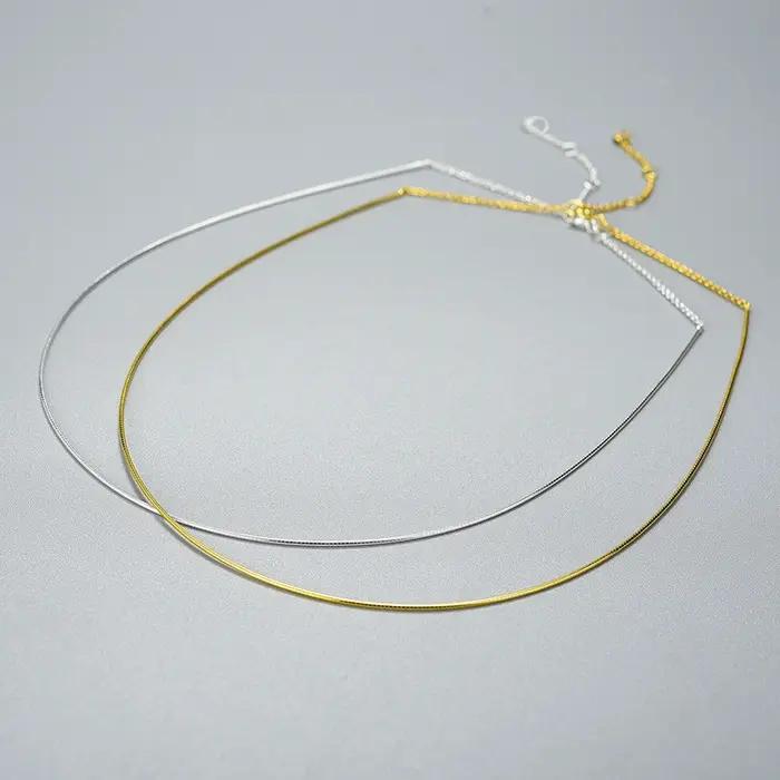 Collier Torques en or 18K et argent Sterling 925 véritable pour femmes, bijou de luxe pour événements spéciaux