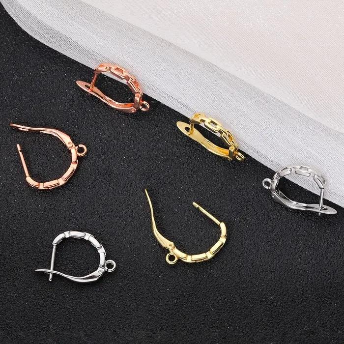 Fermoirs à crochet en cuivre plaqué or 18K et zirconie cubique AAA pour créations de bijoux personnalisées et hypoallergéniques femmes occasions spéciales
