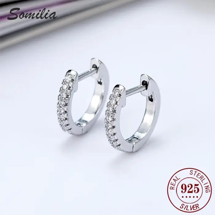 925 boucles d'oreilles pour femmes en argent sterling de style minimaliste