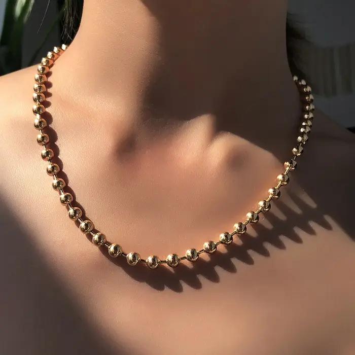 Colliers de la présidence simple en plaque d'or pour femmes