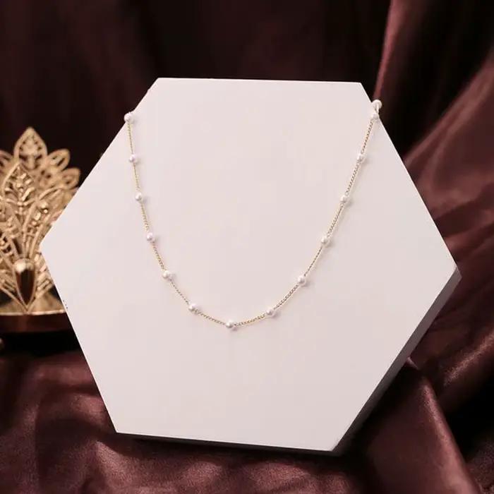 Nouveau Collier Ras-du-Cou Kpop pour Femme avec Perles Dorées, Bijou Gothique Pendentif pour le Cou, Modèle 2026 pour Fille