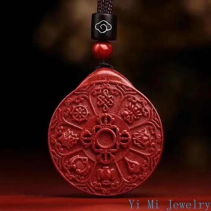Collier pendentif trigrammes de sable napvermillon naturel pour hommes et femmes