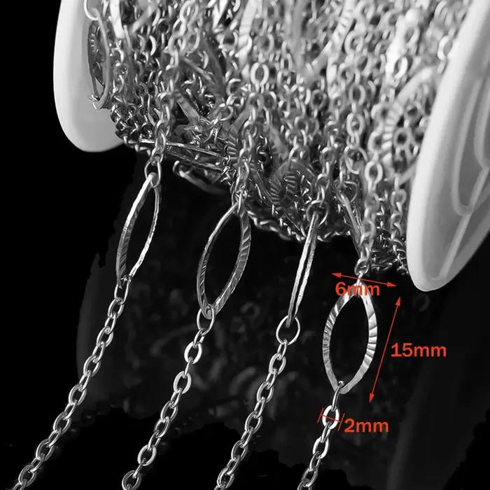 JOLink-Collier en Acier Inoxydable de 1 Mètre pour Femme, Bracelets, Artisanat, Bijoux, Fournitures