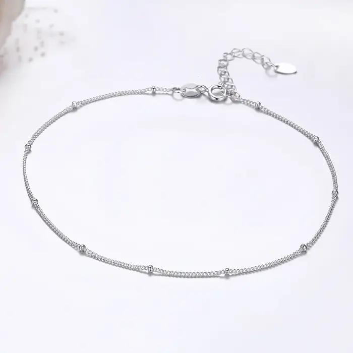 Bracelet fin en argent regardé 925 véritable pour femme