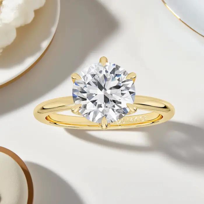 SDOOU – bague Solitaire en Moissanite à Six griffes