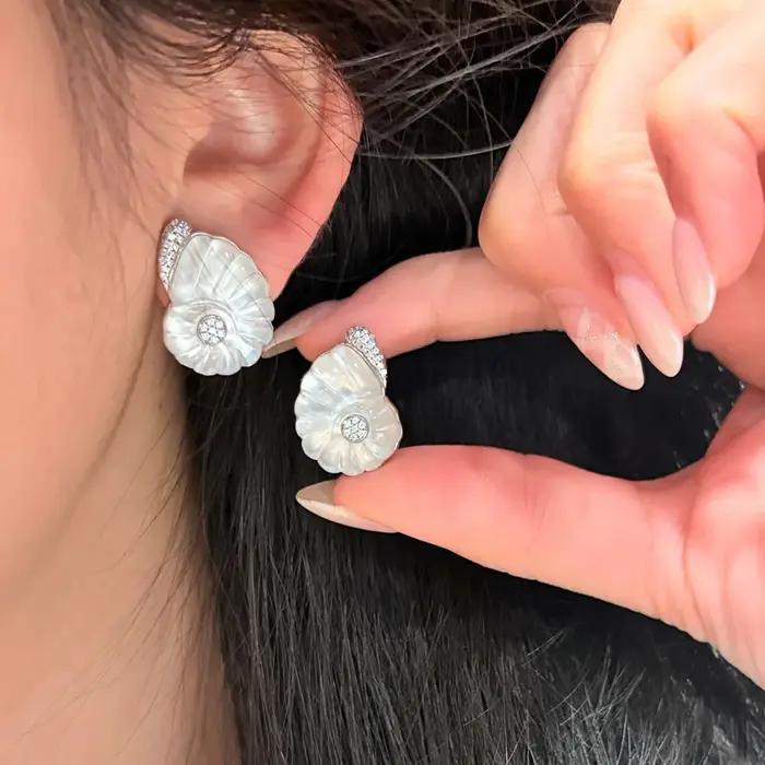 Boucles d'oreilles Bellux populaires en forme de coquillage