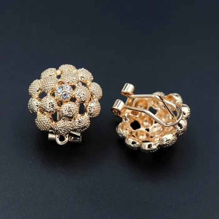 10 paires de boucles d'oreilles indiennes avec boucle, pavé de strass, Base circulaire en filigrane