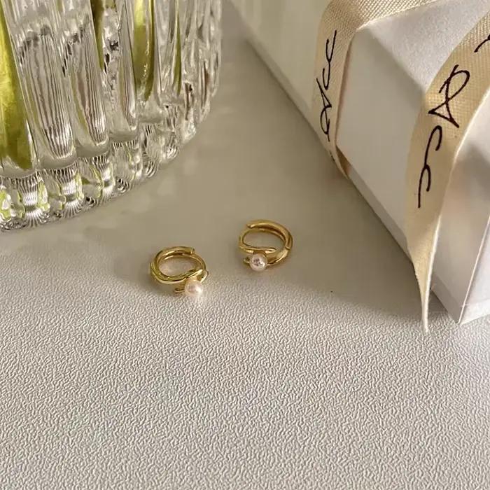 Boucles d'oreilles élégantes en argent 925 avec nacre