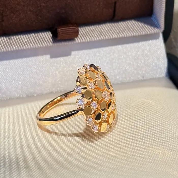 Bague flocon de neige en argent Sterling 925 pour femmes, nouveau Style, Style nid d'abeille pavé de Zircon, bijoux fins