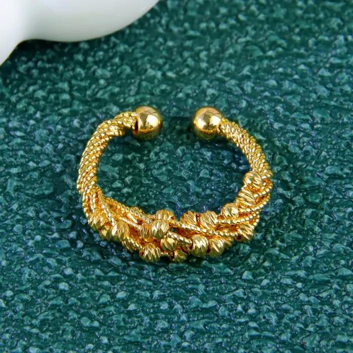 Bague de pièces de monnaie turques plaquée or 24 carats
