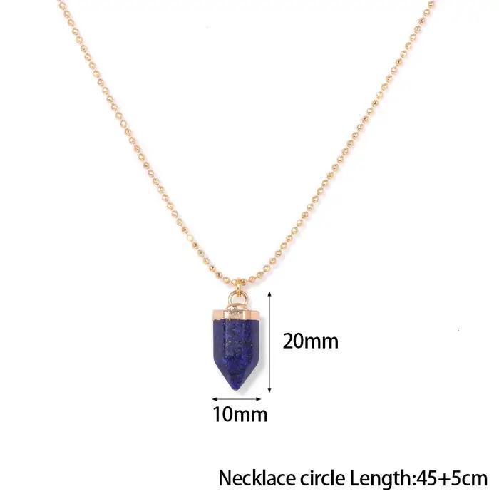 Collier pendentif en lapis-lazuli bleu irrégulier