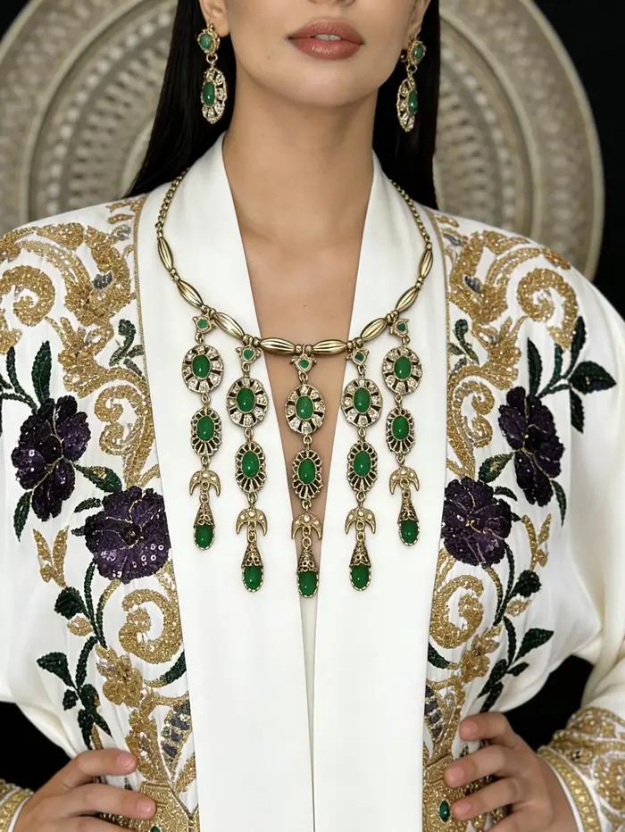 1 ensemble de bijoux rétro de style palais pour femmes