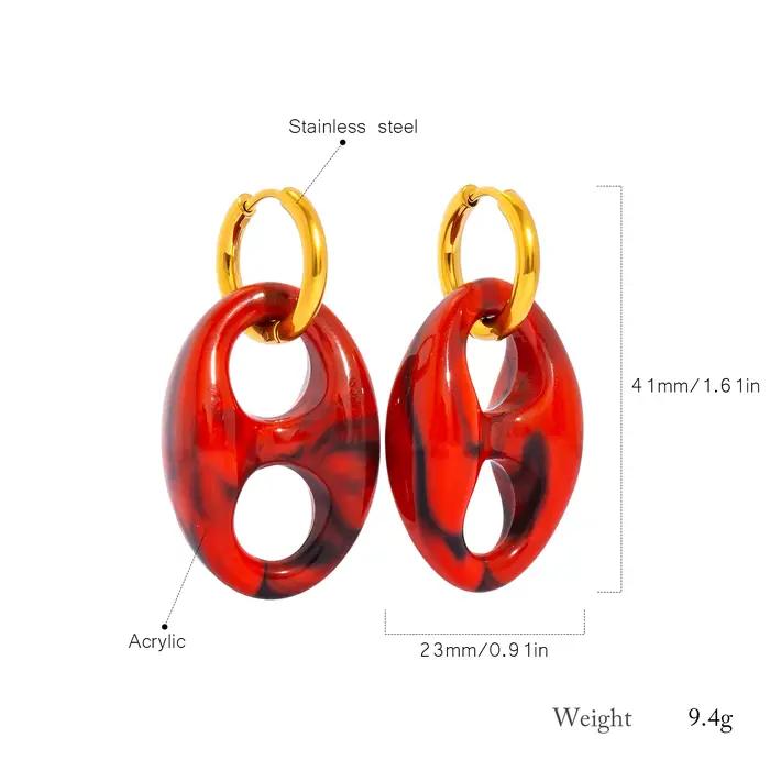 Boucles d'oreilles rock hiphop plaquées or acier inoxydable hypoallergéniques pour femmes occasions spéciales tous les jours
