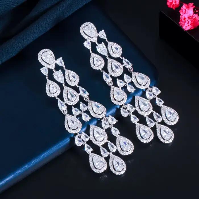 Boucles d'oreilles Vintage en or blanc 14K