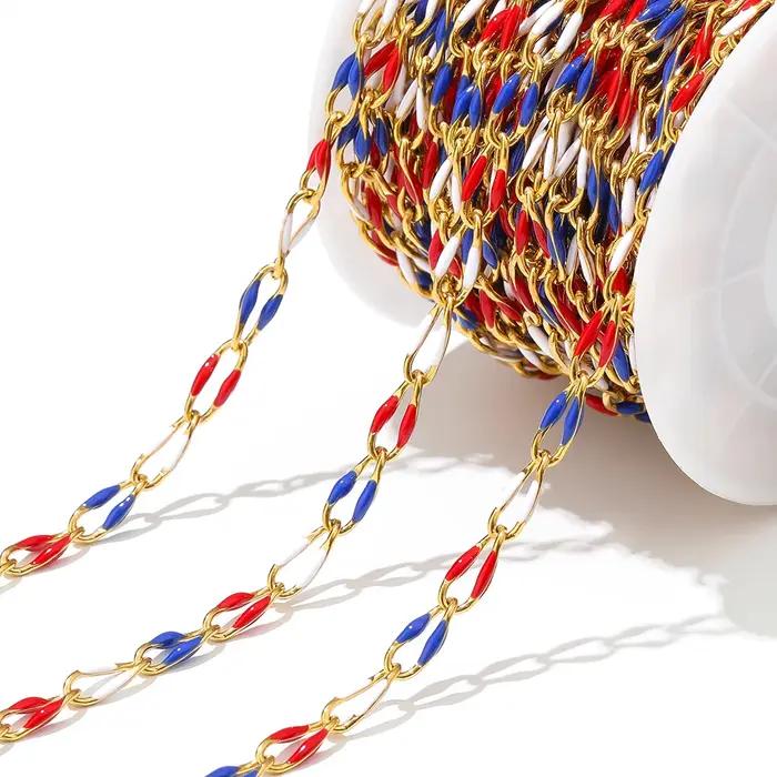 Collier en émail torsadé en acier inoxydable sans dégradpour femme