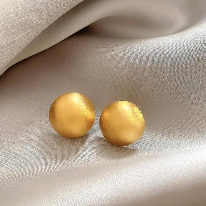 Boucles d'Oreilles Géométriques Bergame ChimBrushed pour Femmes, Mode Japonaise et Coréenne, Tempéra