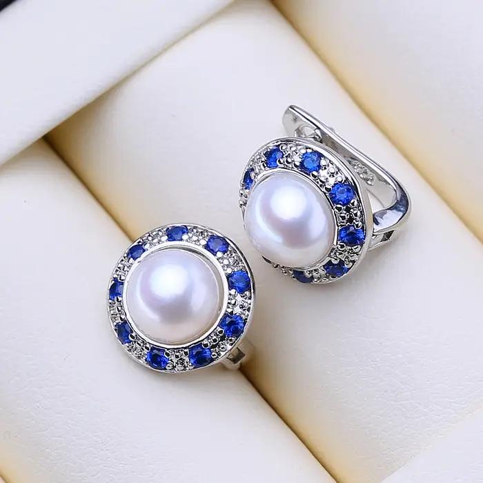Boucles d'oreilles en perles d'eau douce naturelles pour femmes
