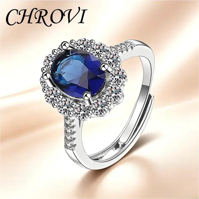 Nouvelle bague en argent sterling 925 exquise avec saphir multicolore, unisexe, design ouvert réglab