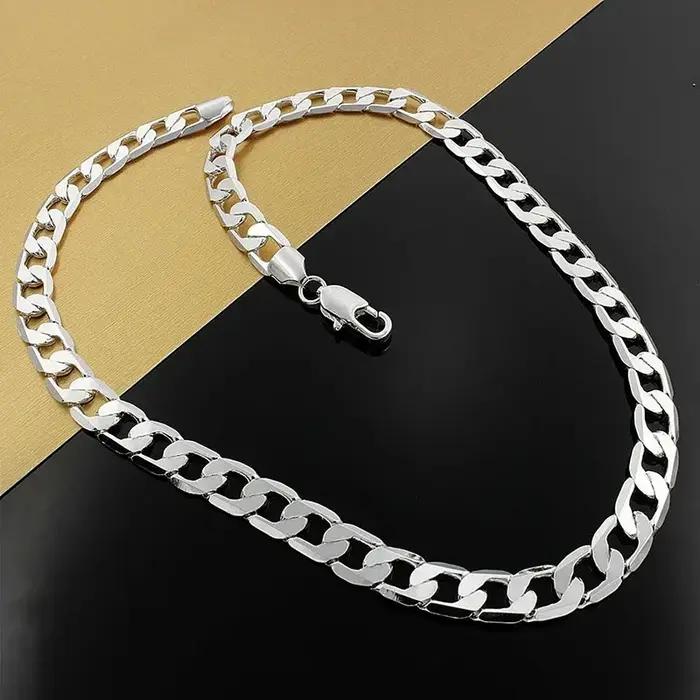Collier en argent plaqué or rose classique pour hommes et femmes, bijou de luxe pour soirées, mariage et fêtes de Noël