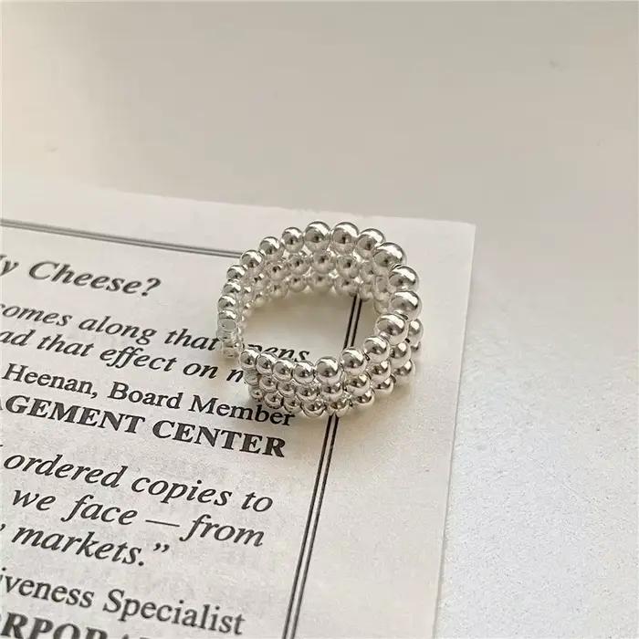 Bague de cocktail réglable en argent sterling sertie de zirconium blanc pour femmes et filles, style coréen, bijou pour les occasions spéciales et les cadeaux de fête