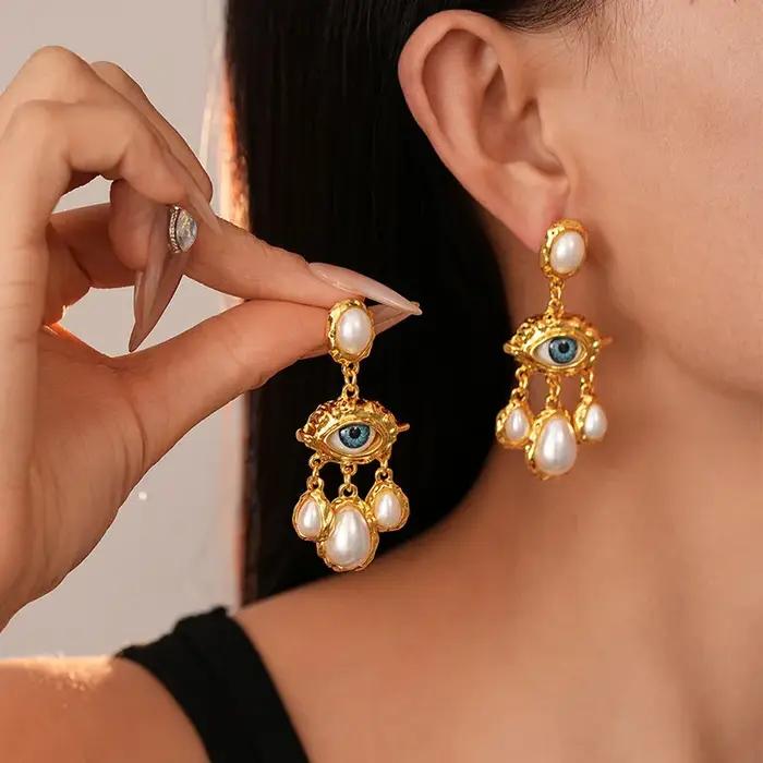Boucles d'oreilles médiévales exagérées pour femmes