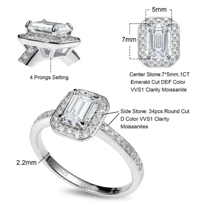 Bague de Fiançailles en Argent Sterling 925