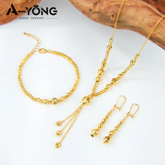 Ensemble de bijoux de luxe en perles plaquées or dubaï