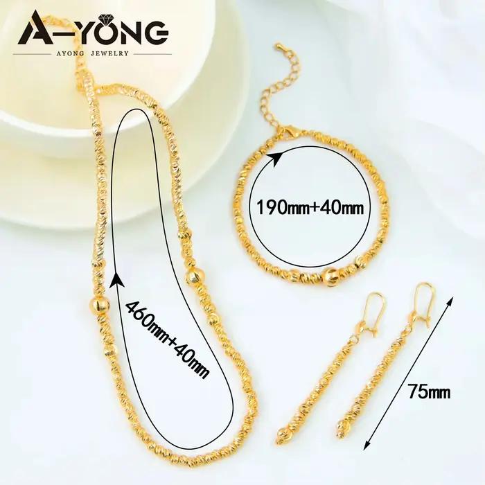 Ensemble de bijoux de luxe en perles plaquées or dubaï, collier élégant arabe musulman 21k pour femm