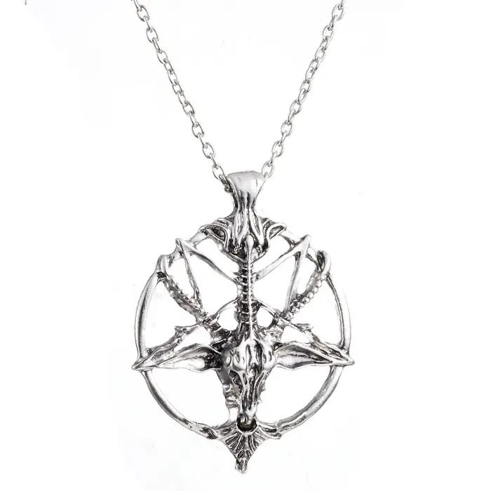 Bijoux fantaisie Vintage charme femmes hommes pentagramme Pan dieu crâne tête de chèvre pendentif chaîne colliers