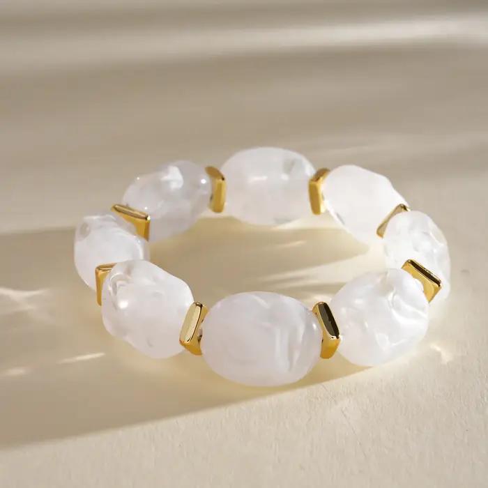 Bracelets en résine multicolores à effet irrégulier pour femmes et hommes, style bohème, géométrique