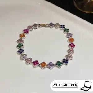 Bracelet à boucle de fleur en Zircon irrégulier, Bracelet haut de gamme de luxe léger, bijoux de mod