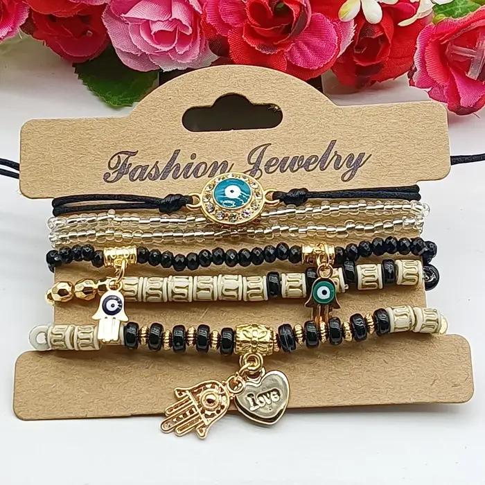 Ensemble de bracelets main de Fatima pour femme