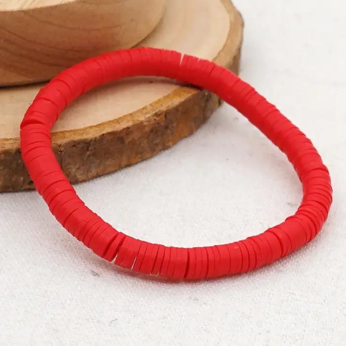 Go2Boho-Bracelet en Argile Polymère et Vinyle Heishi Africain