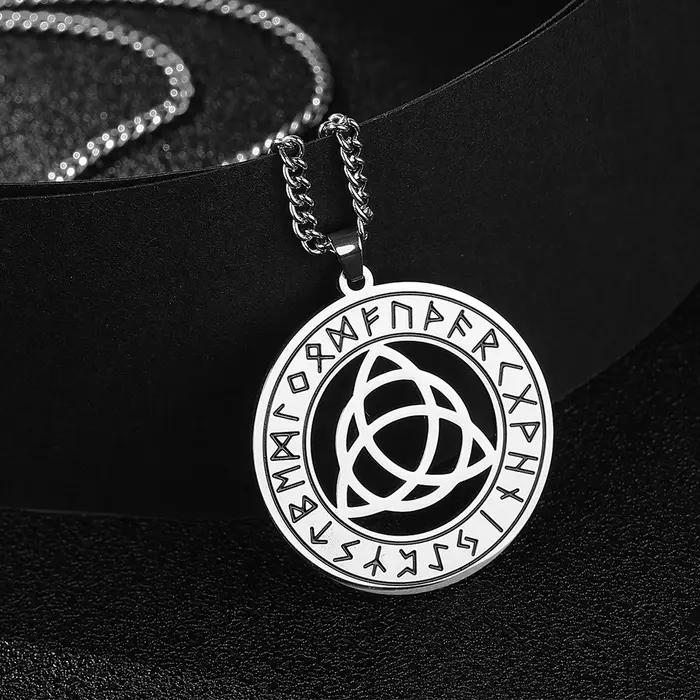 Collier Triquetra Knot en acier inoxydable style vintage pour homme et femme occassions spéciales noel anniversaire