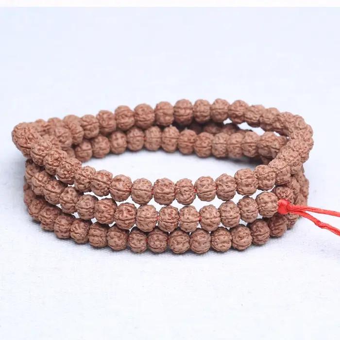 Bracelet de perles Rudrakhsa naturel Original du népal, Design IDY Vajra Bodhi