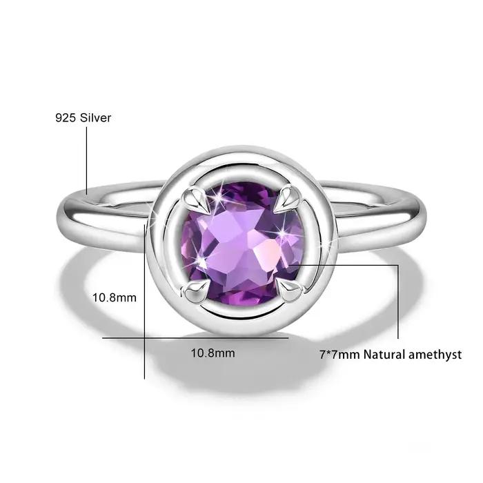 Bague solitaire ronde en Moissonite en argent Sterling 925 pour occasions spéciales bijou fin cadeau d'anniversaire pour femme alliance de mariage engagement romantique