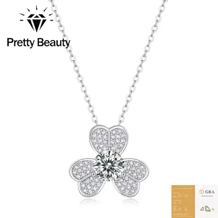 Collier Trèfle en Moissanite 1 carat Pretty Beauty pour Femme