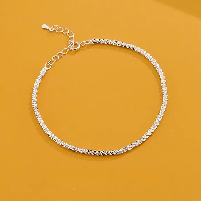 Breloques 925 en argent Sterling chaîne Bracelets pour femme filles Vintage coréen étincelles en for