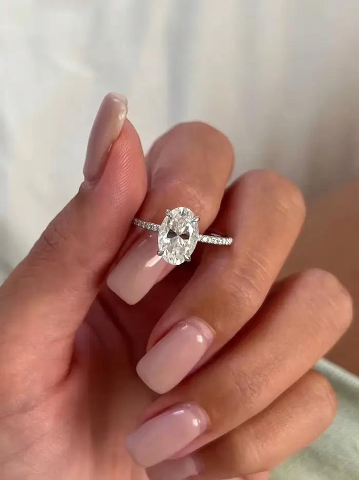 Bague ovale en argent Sterling 925 pour femmes